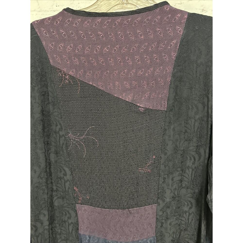 Neil & David Multi Patchwork Long Slv Blouse Medi… - image 7